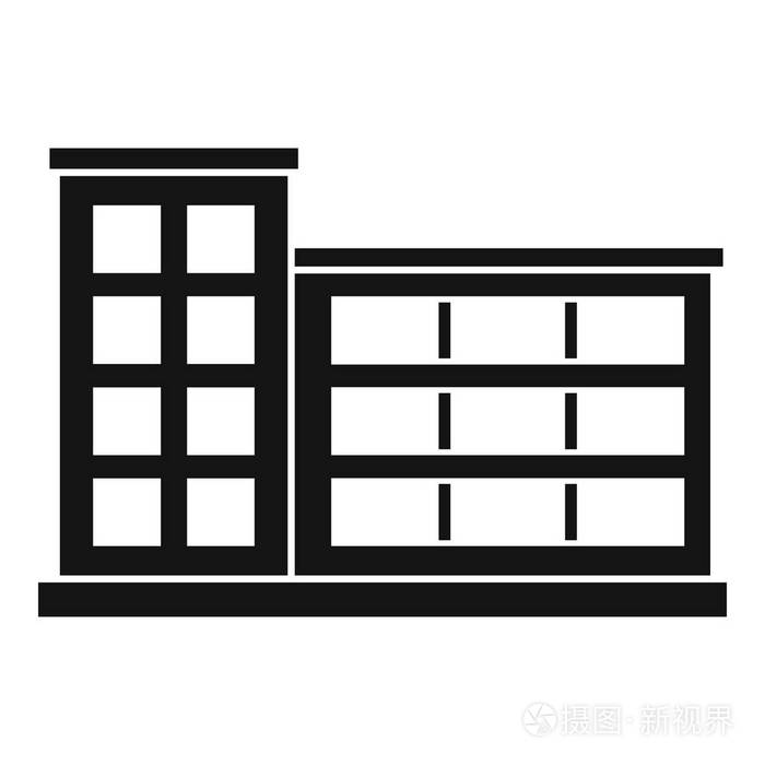 工业厂房图标,简单的样式