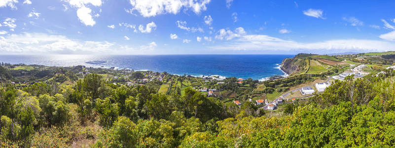 风景如画的圣米格尔岛，亚速尔群岛，冒充葡萄牙全景