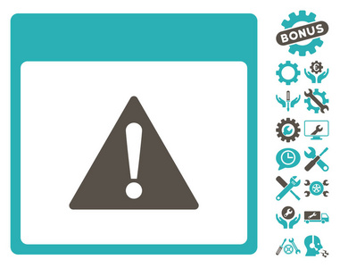 错误日历页矢量图标与奖金
