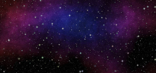 新大全景看太空深处。漆黑的夜晚满天的繁星。在外层空间星云。太空深处的秘密