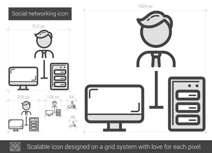 社会网络线图标
