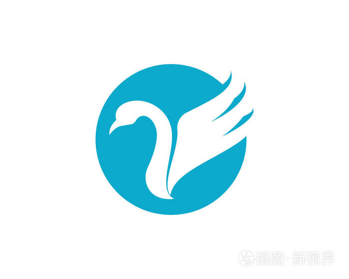鹅的图标.平面插画孤立的标志符号