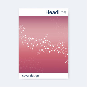 科学的宣传册设计模板。矢量海报布局 分子结构与连接的线和点。科学模式原子 Dna 与杂志 传单 封面 海报设计元素