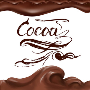 液体的巧克力 焦糖或可可图