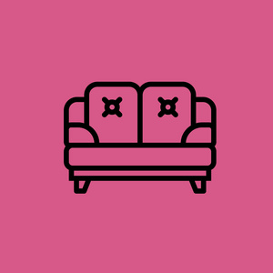 沙发图标图孤立的矢量标志符号