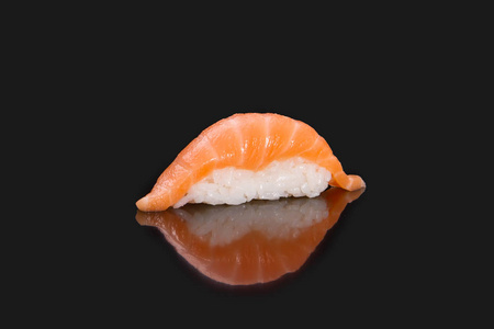 日本食品菜单。三文鱼寿司