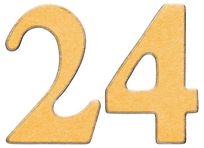24，二十四，数词结合黄色插入，是木材的