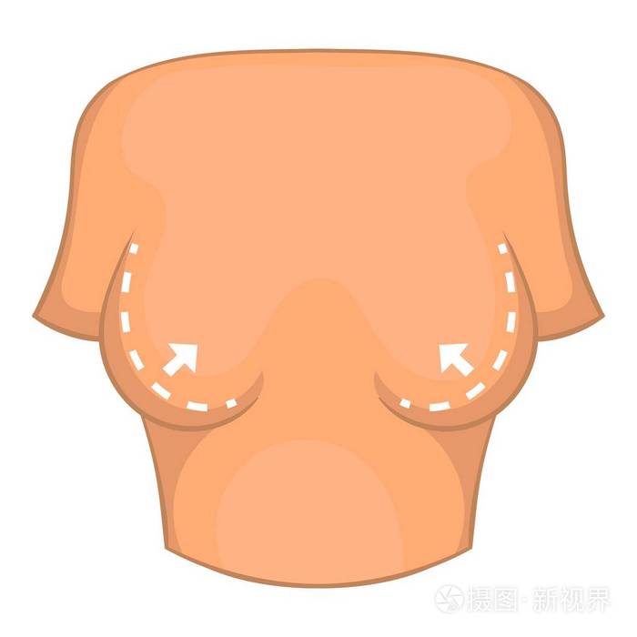 女性乳房矫正图标卡通风格