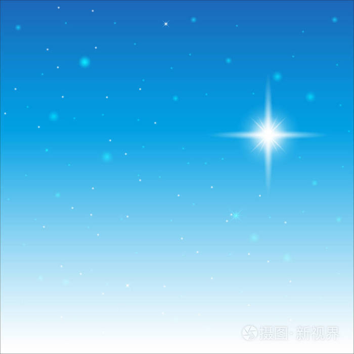 在蓝色天空的星星