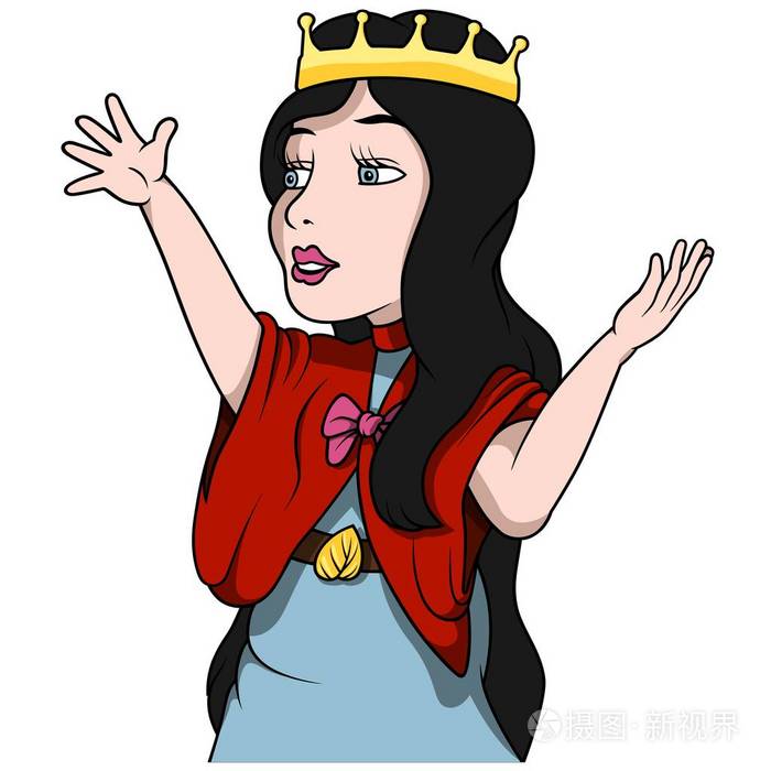 摄图新视界 插画 矢量图 女王/王后与举起手来.eps