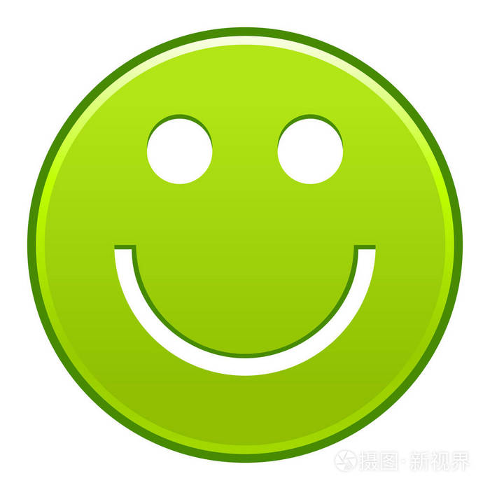 绿色微笑开朗的笑脸快乐表情符号