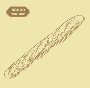 面包店。面包矢量手绘插画