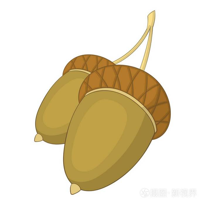 橡子图标,卡通风格