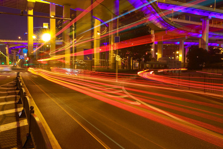 城市道路立交高架桥的夜景