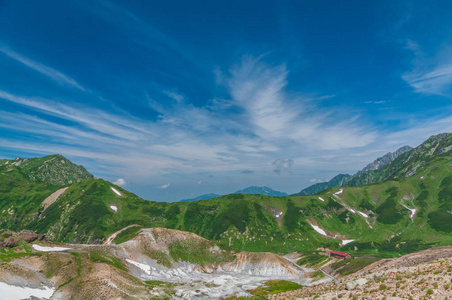 在夏山的全景视图