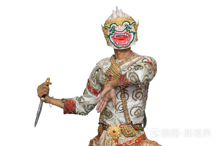 人在泰国古典风格的哈努曼面具