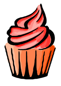 蛋糕甜点甜手绘制的插图图片