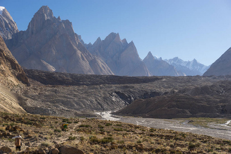 trango 塔家族, lobsang spire 和 baltoro 冰川, k2 trek