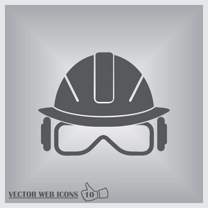 矢量图的 web 图标。安全头盔安全帽