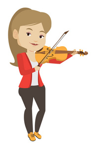 女人玩小提琴矢量图