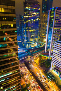 泰国曼谷现代城市摩天大楼夜景图片