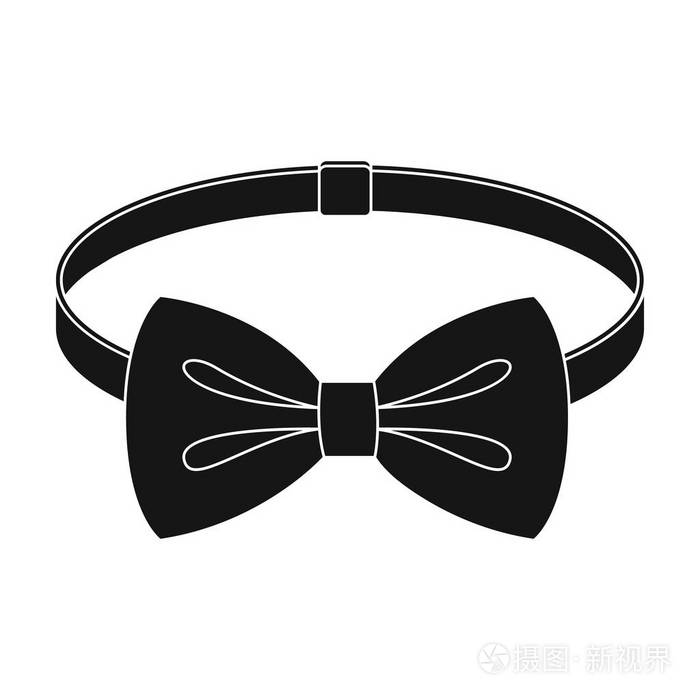 领结中孤立的白色背景上的黑色风格的图标时髦风格象征股票矢量图