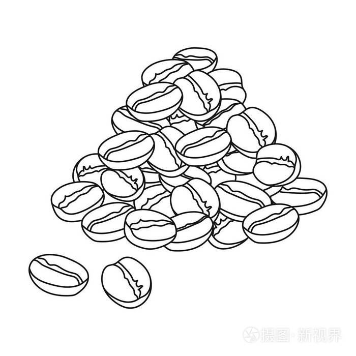 巴西咖啡图标在白色背景上孤立的轮廓样式.巴西国家象征股票矢量图