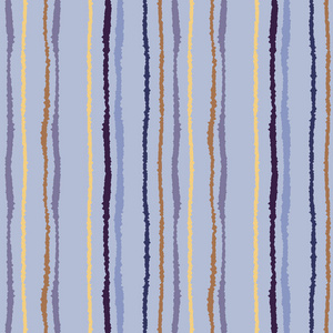 无缝的带状分布。撕碎的纸片效果的垂直线条。切丝边缘纹理。彩色背景的蓝色 灰色 奶油 紫罗兰色对比。矢量