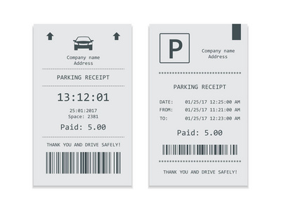 等距套的停车罚单。Web 的平面插画图标