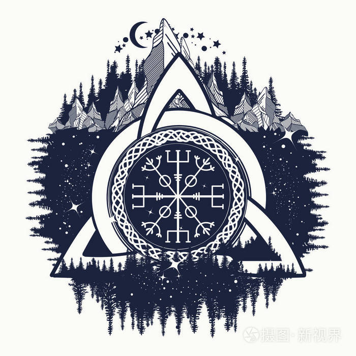 凯尔特人三位一体结,掌舵的敬畏,aegishjalmur,纹身