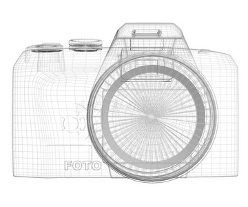 单反相机。线框