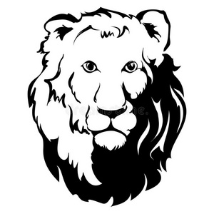 狮子头图标，纹身，矢量插图