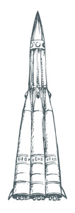 火箭。矢量绘图