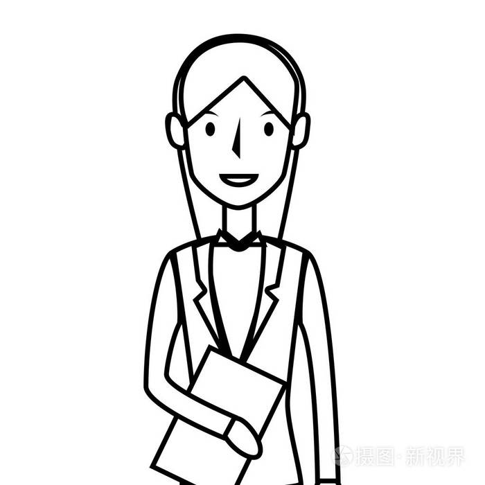 孤立的女商人性格头像