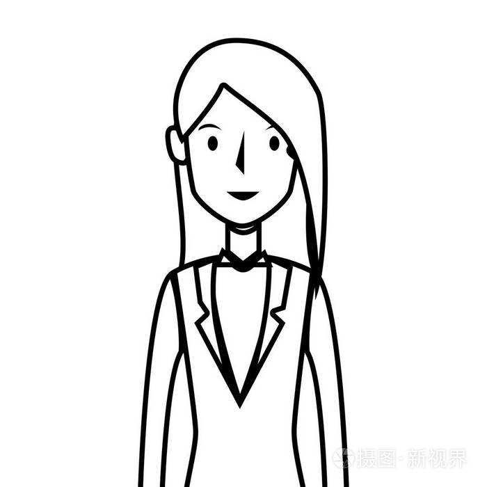 孤立的女商人性格头像