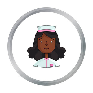 护士在白色背景上孤立的卡通风格的图标。人的不同职业象征股票矢量图