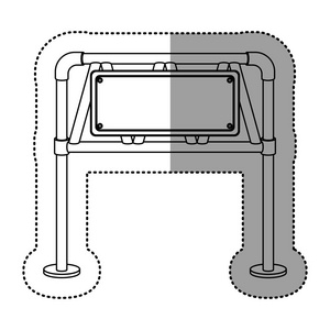 灰色的轮廓点缀贴纸金属结构道路标志牌