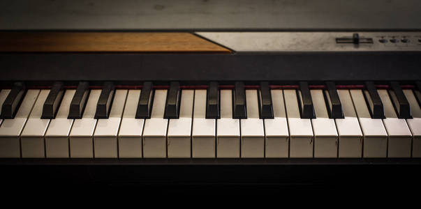 乐器，钢琴键特写