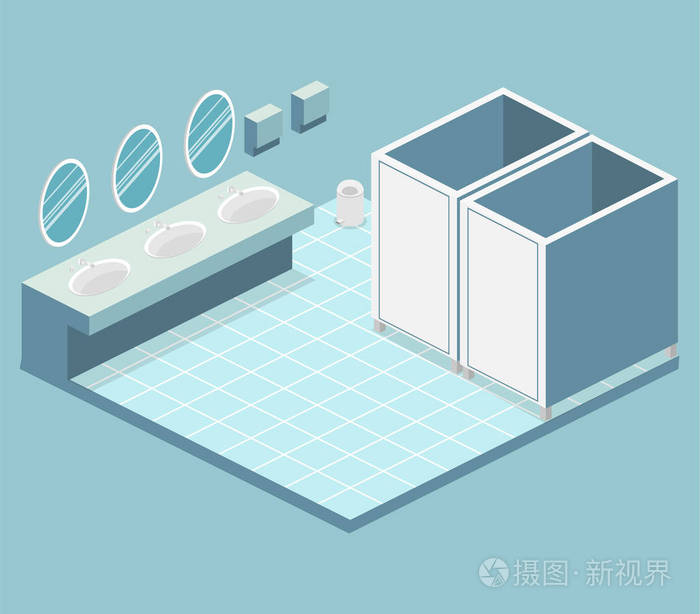 剖视内部的公共厕所插画-正版商用图片0wv51c-摄图新视界