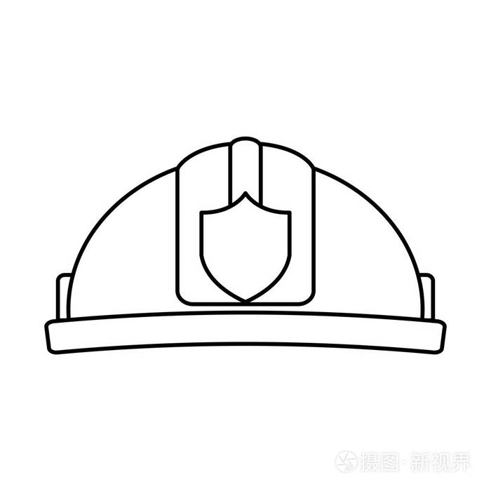 头盔的消防队员孤立的图标