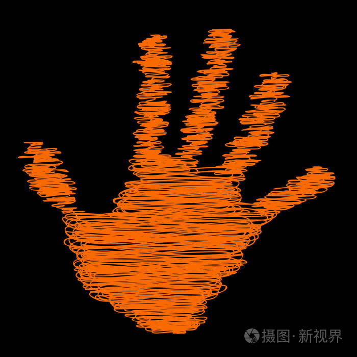 打印的绘图手形状