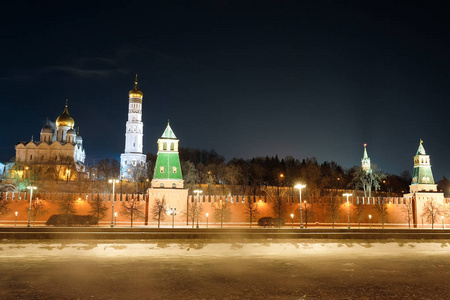 夜景与莫斯科克里姆林宫的形象