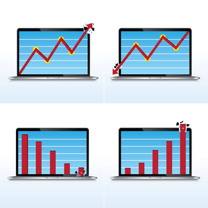 笔记本电脑 经营理念 向量的统计图表