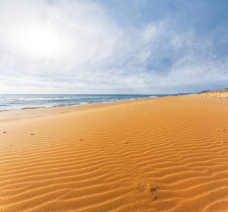 炎热的夏天的海底沙海滩场景