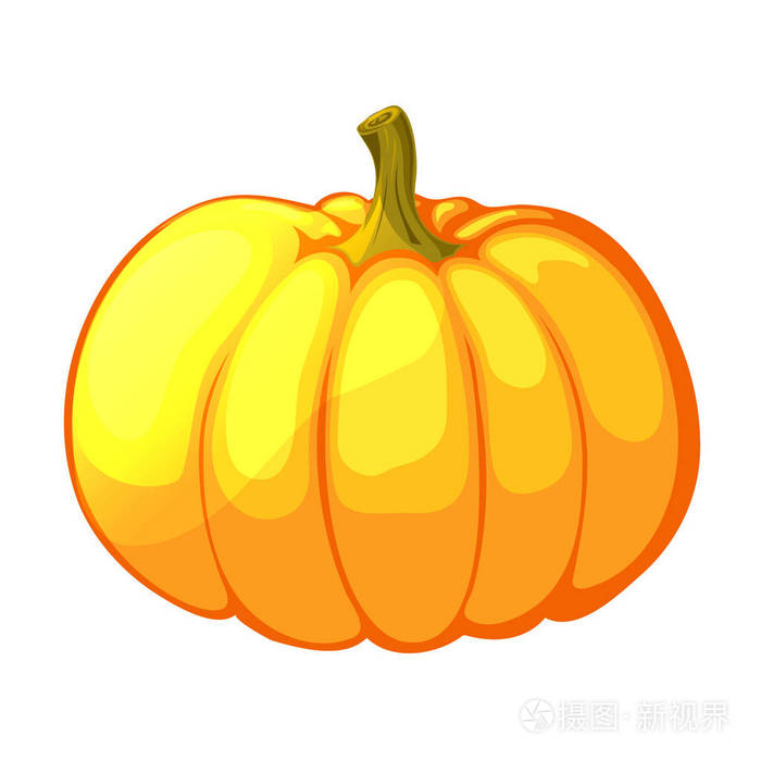 孤立在白色背景上的向量南瓜.卡通风格的插图