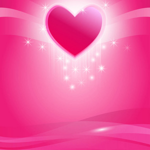 美丽的粉红色心背景抽象矢量图