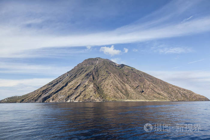 斯特龙博利火山从海