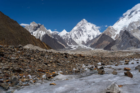 从康科迪亚到阿里营，K2 tr 一路上 K2 山景