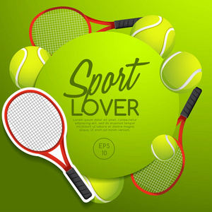 体育爱好者模板与网球设备