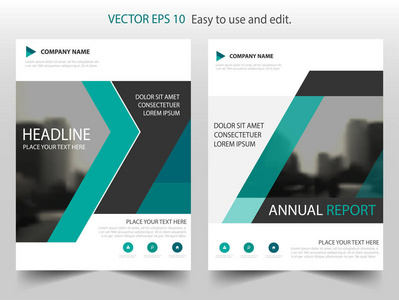 绿色 triangke 年度报告单张宣传册传单模板设计，书籍封面版式设计，抽象业务演示文稿模板，a4 尺寸设计